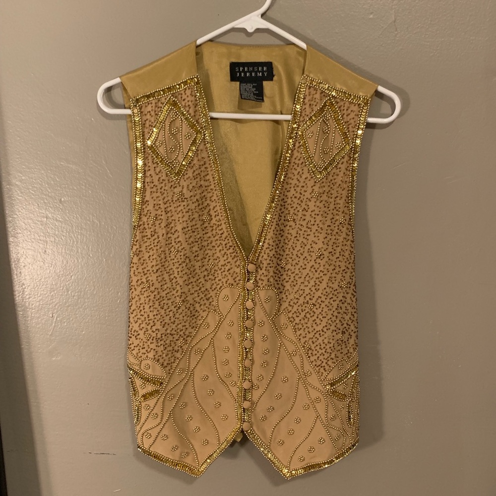 Gold sequin vest